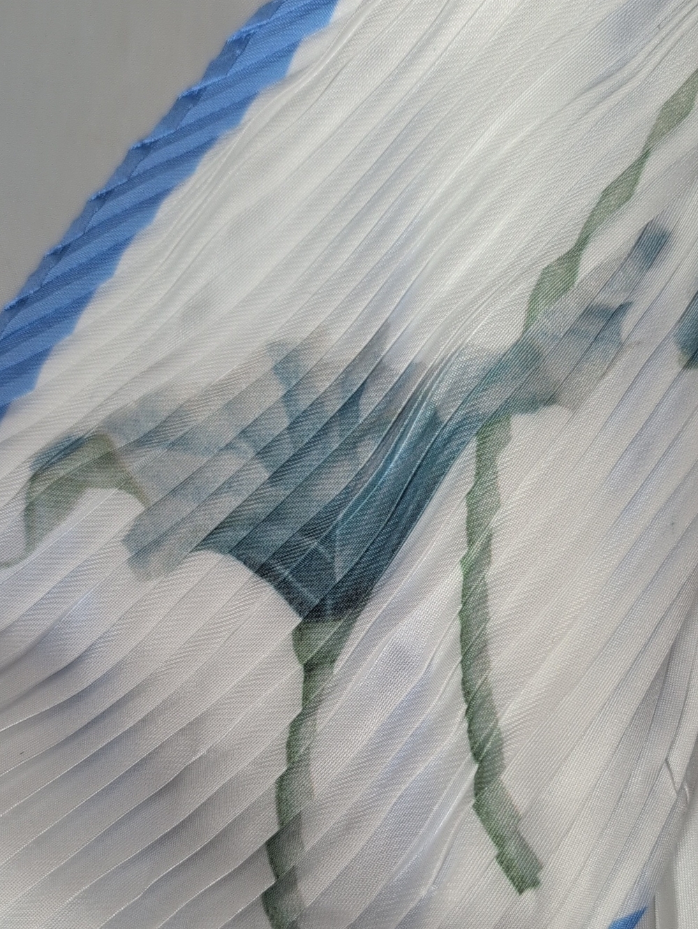 Piper K Blue Floral Pleated Multi-Wear Scarf - Picture 3 of 5
